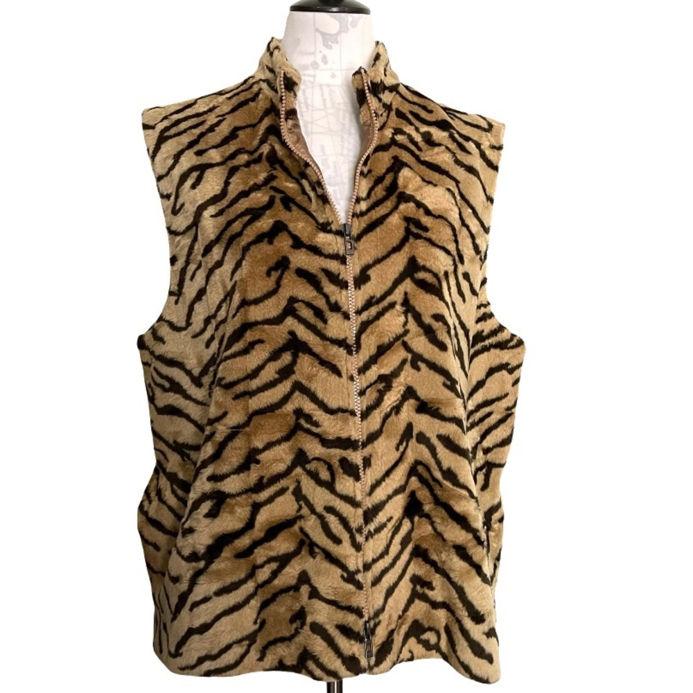 Animal Print Faux Fur Vest